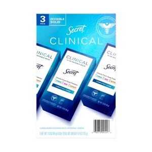 Secret Clinical Invisible Solid Deodorant Completely Clean 1.6 Ounce (3 Count)